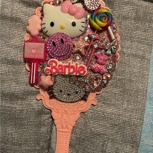 Hello Kitty and Barbie Decorated Hand Mirror